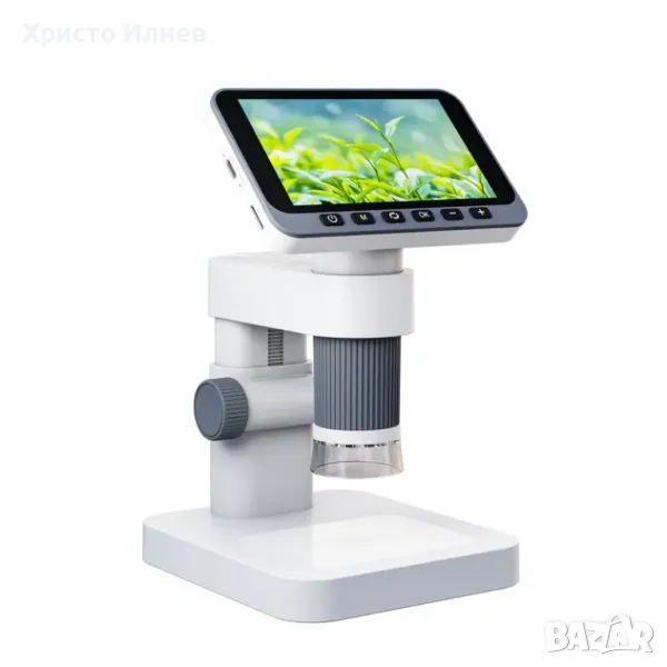 Цифров микроскоп LCD дисплей 4,5 инча 1080P 1000X 8 LED светлини, снимка 1