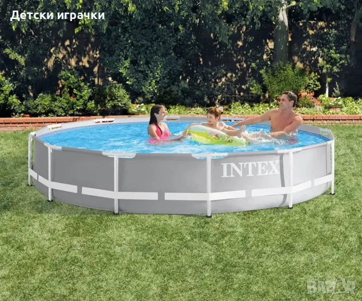 Басейн Prism Frame Premium Intex, Кръгъл, 366 х 76 см, трислоен материал, с филтърна помпа, снимка 1