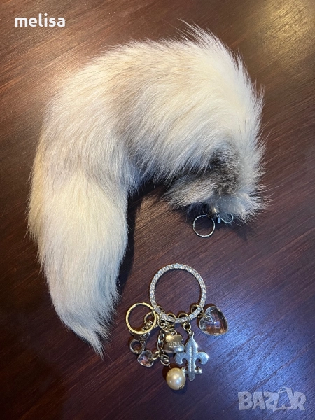 Висулка за чанта лисича опашки 50 см и подарък, снимка 1