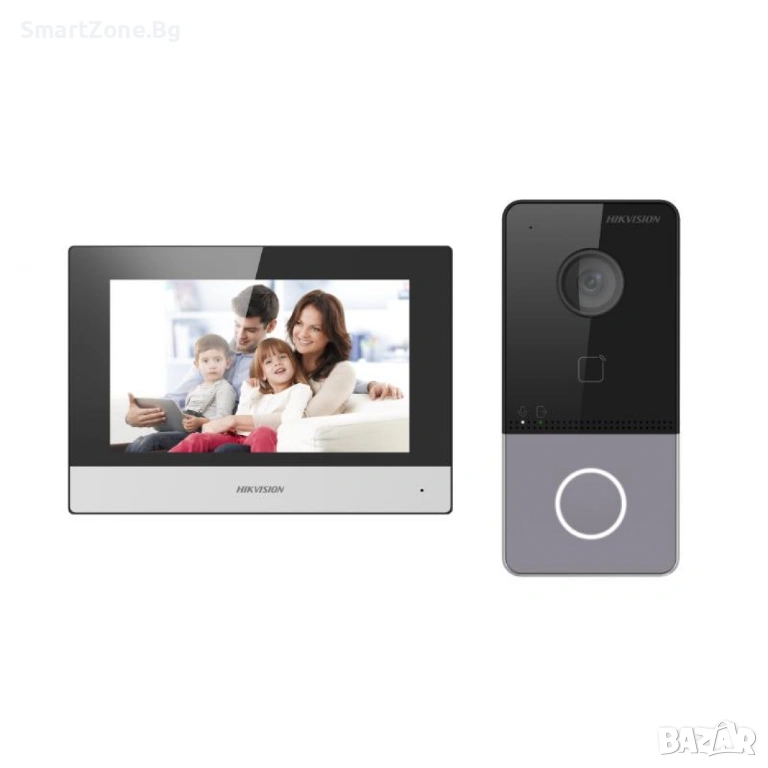 Видеодомофон еднопостов комплект Hikvision DS-KIS603-P, снимка 1