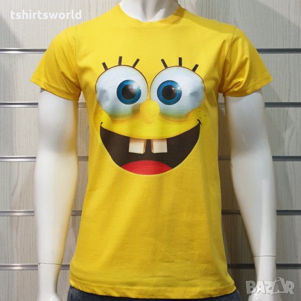 Нова мъжка тениска с дигитален печат Спондж боб , снимка 1