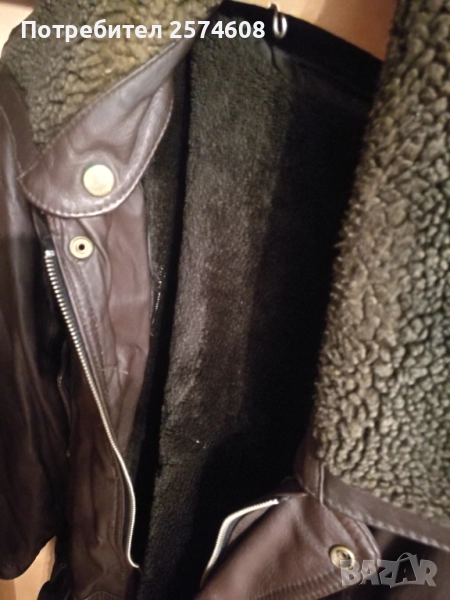 Мъжко кожено палто, 57 см м/у раменете, снимка 1