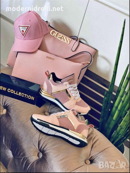 Дамска чанта и спортни обувки Guess розови , снимка 1