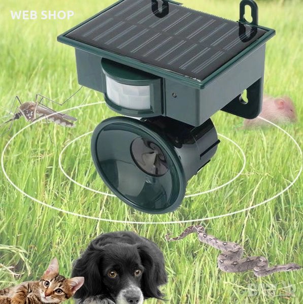 Соларен ултразвуков уред за прогонване на насекоми гризачи и бозайници Solar Pest Repeller, снимка 1