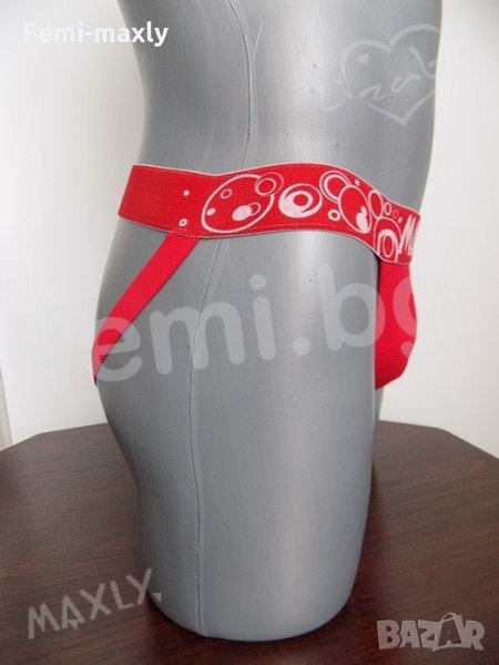 Уникален супер секси F99-27 Мъжки Джок /стринг, прашка/ широк ластик червен, снимка 1