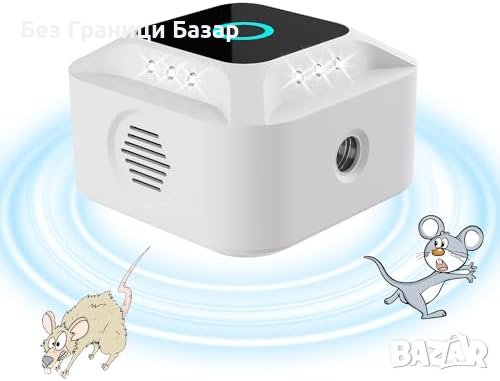 Нов Ефективен Ултразвуков Репелент с LED Светлини - Защита от Вредители, снимка 1