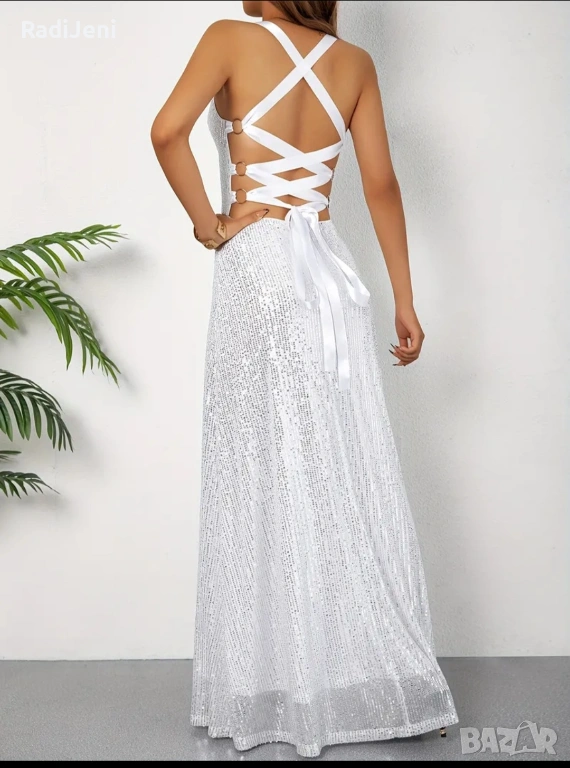 Бяла рокля L/XL, снимка 1