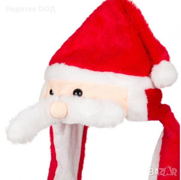 Коледна шапка Дядо Коледа, Движеща се, Червена, снимка 1