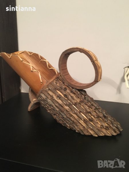 Дървена стойка за вино, ръчна изработка, снимка 1