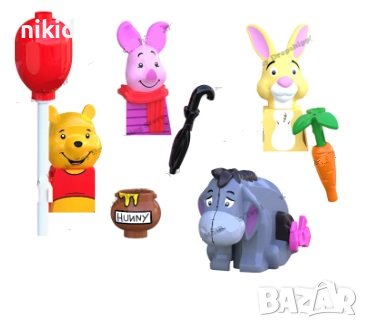 4 бр Мечо Пух и приятели фигурки за Лего конструктор разглобяеми, снимка 1