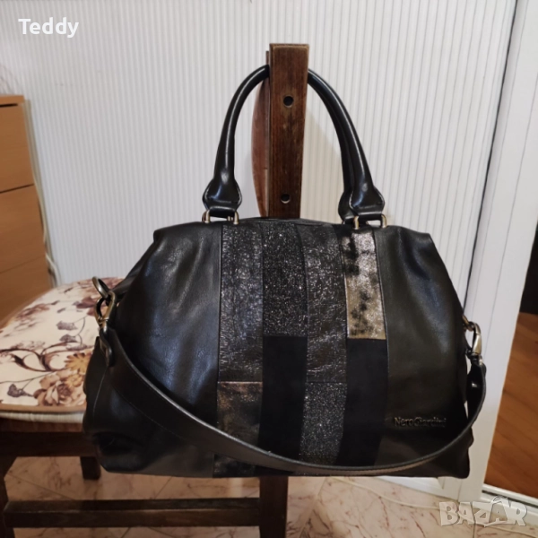 Нова луксозна италианска кожена чанта Nero Giardini, снимка 1