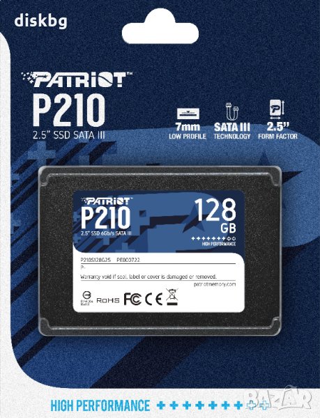 SSD диск 128GB Patriot P210 2.5" SATA 3 - Нов твърд диск, запечатан , снимка 1