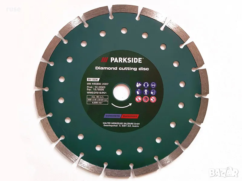 НОВИ! Диамантен режещ диск 230мм Parkside бетон тухла клинкер , снимка 1