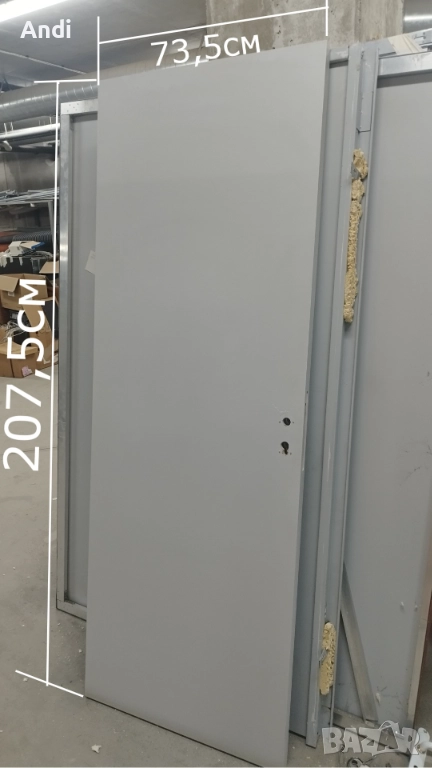 Итериорна врата безфалцова - таблена врата без каса 208/74, снимка 1