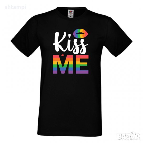  Мъжка тениска Kiss Me multicolor Прайд,Празник.Повод,Изненада, снимка 1
