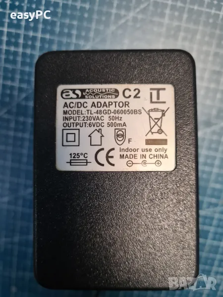 Оригинален захранващ адаптер ACOUSTIC SOLUTIONS TL-48GD-060050BS 6V 500mA, снимка 1