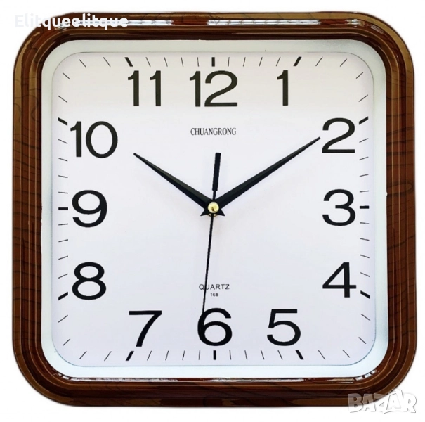 Елегантен квадратен винтидж часовник за стена / 28 см x 29 см;, снимка 1