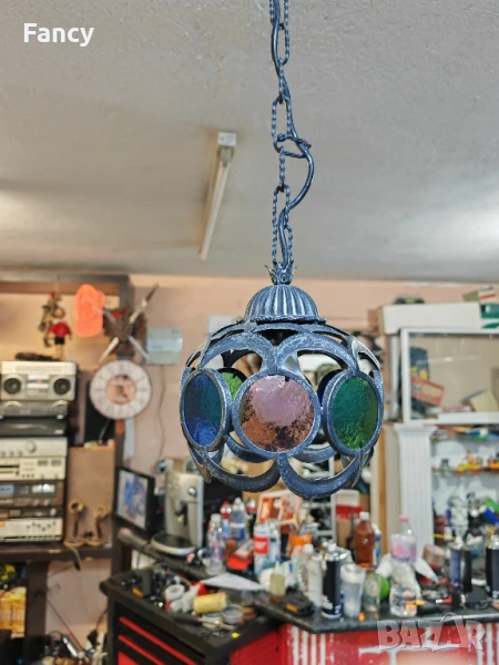 Винтидж чугунена лампа , снимка 1