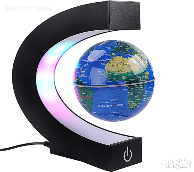 Левитираща лампа - Плаващ глобус,C-образна антигравитационна магнитна лампа,цветни LED светлини, снимка 1