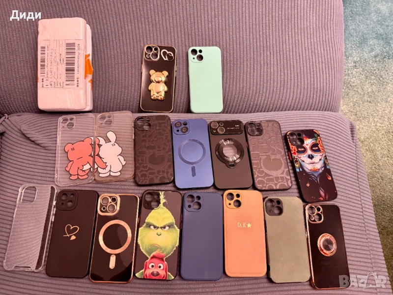 Продавам 17 калъфа кейсове/cases 5 протектора и 3 кабела за iPhone 13, снимка 1
