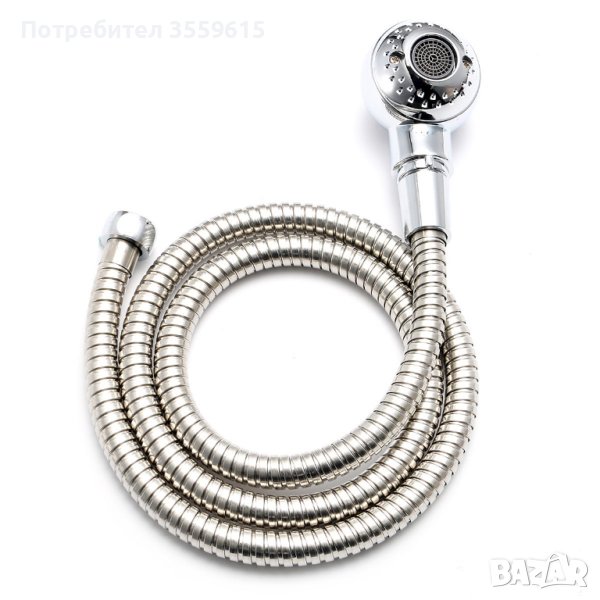 метална слушалка за душ с метален маркуч, снимка 1