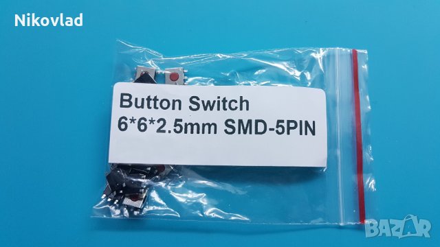 Микро бутон нормално затворен 6X6X2.5mm, снимка 2 - Друга електроника - 32439369