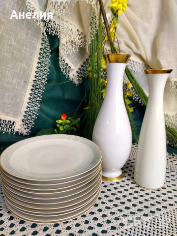 2 разкошни вази с цвят слонова кост , снимка 4 - Декорация за дома - 52281145