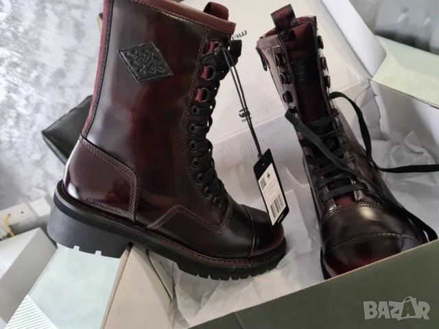 НОВИ и Намалени! G-Star Premium Minor Boot Bordeaux Дамки Боти Естествена Кожа Номер 37, снимка 5 - Дамски боти - 33527441