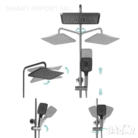 Многофункционален душ комплект SmartHeater, термостат, Led дисплей, сив, снимка 4 - Душове - 51995728
