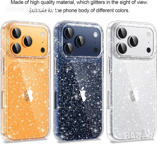 Блестящ Кейс Glitter Case за Apple iPhone 17 Pro / Max, снимка 6 - Калъфи, кейсове - 51855298