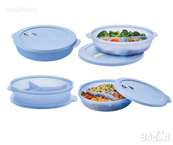 Кутия Кристалуейв с прегради 1.4 л., снимка 2 - Кутии за храна - 52474874