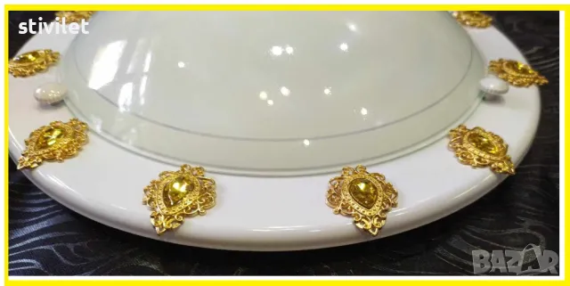 ПЛАФОН ЗЛАТНА КАПКА - НОВО- 3D ЕФЕКТ., снимка 2 - Лампи за таван - 47360268