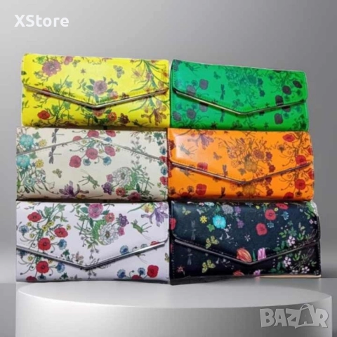 Дамска чанта тип плик, клъч на цветя, снимка 2 - Чанти - 52583669