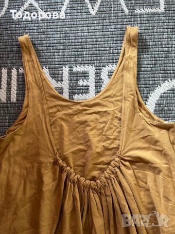 Свободна рокля, тъмножълто., снимка 3 - Рокли - 44013780