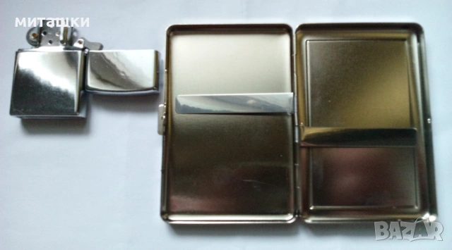 Нова табакера и запалка метални, снимка 5 - Табакери - 53336433
