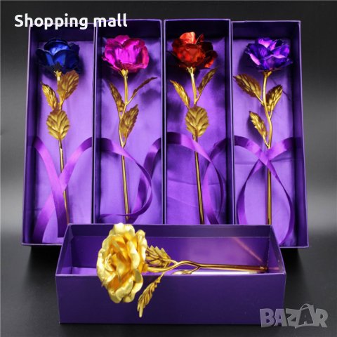 24K Gold Rose Златна роза Луксозен подарък за Св. Валентин , 8-ми март, снимка 8 - Романтични подаръци - 39624277