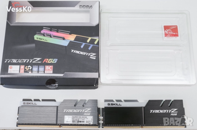 G.Skill Trident Z RGB 16GB (2x8GB) DDR4 3000MHz CL14 1.35v KIT, снимка 1