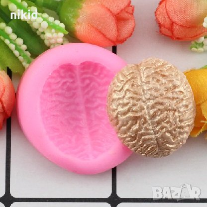 Мозък Малък ХЕЛОУИН Halloween силиконов молд форма декорация торта фондан сладки мъфини