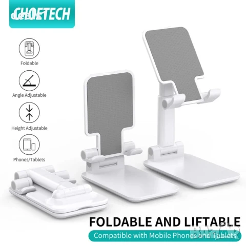 Choetech H88-WH-HW Регулируема стойка за бюро за телефон и таблет Бял цвят, снимка 2 - Друга електроника - 51016975