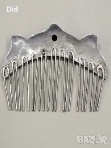 Стара сребърна фиба с гранат и злато. , снимка 2 - Антикварни и старинни предмети - 47983185