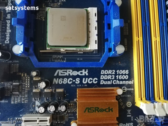 Дънна платка ASRock N68C-S UCC Socket AM3 , снимка 4 - Дънни платки - 42959600