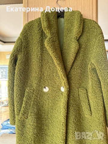 Зелено палто Teddy Bear, снимка 2 - Палта, манта - 43400390