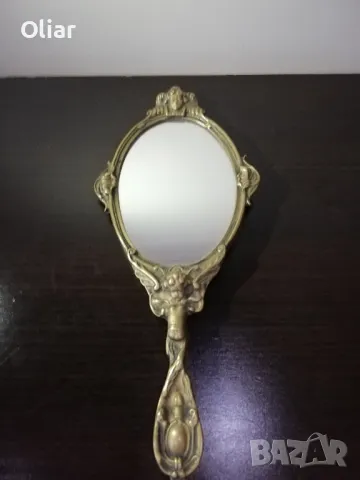 Прекрасно, винтидж, ръчно огледало. Бронз. , снимка 2 - Антикварни и старинни предмети - 49327096