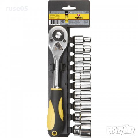 Комплект тресчотка с 10 вложки *1/2 " TOPEX 38D652*