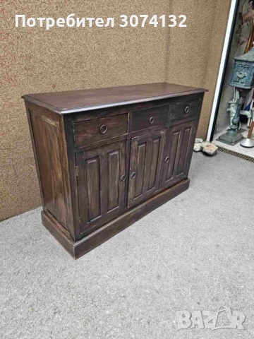 Контрабюфет изработен изцяло от масив /Розово дърво/, снимка 2 - Секции и витрини - 53209315