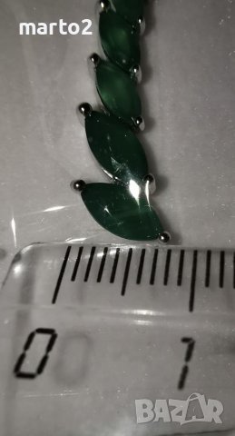 Елегантни Сребърни Обеци 925 с Натурален зелен Ахат (Agate):, снимка 4 - Обеци - 38165601