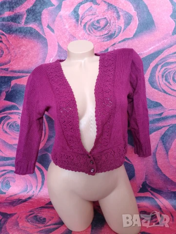 H&M Цикламена къса жилетка М, снимка 3 - Жилетки - 51342503