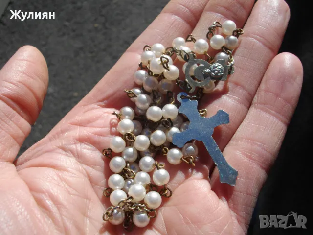 СТАРА МОЛИТВЕНА БРОЕНИЦА ПЕРЛИ, снимка 4 - Антикварни и старинни предмети - 48389039