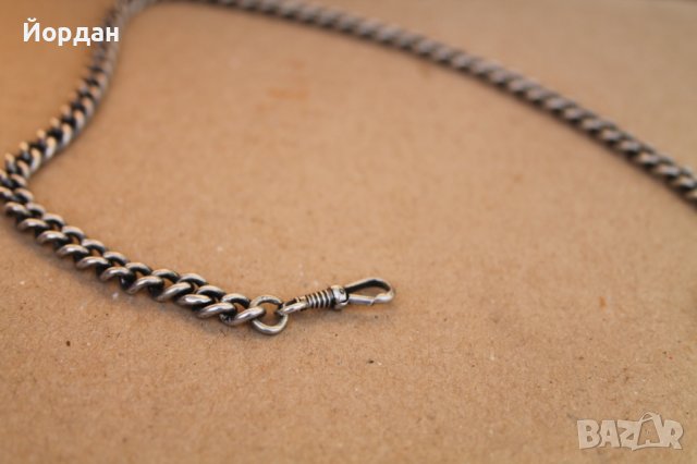 Сребърен синджир/кюспек за джобен часовник, снимка 6 - Антикварни и старинни предмети - 43895901