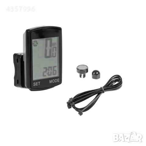  Безжичен скоростомер за велосипед, Водоустойчив, 14 функции, Черен 